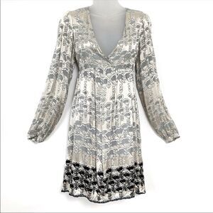 Johnny Was For Love and Liberty Long Sleeve Silk Dress